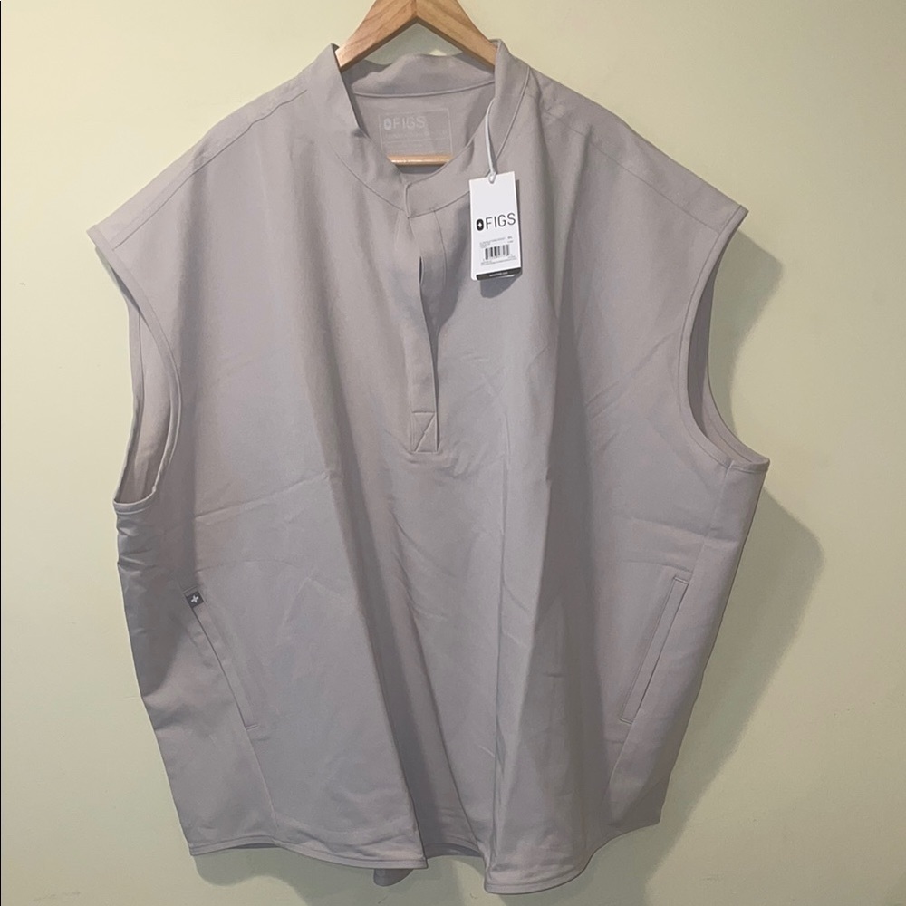 Womens New Figs Rafaela Three Pocket Scrub Top Slate Plus Size 5XL